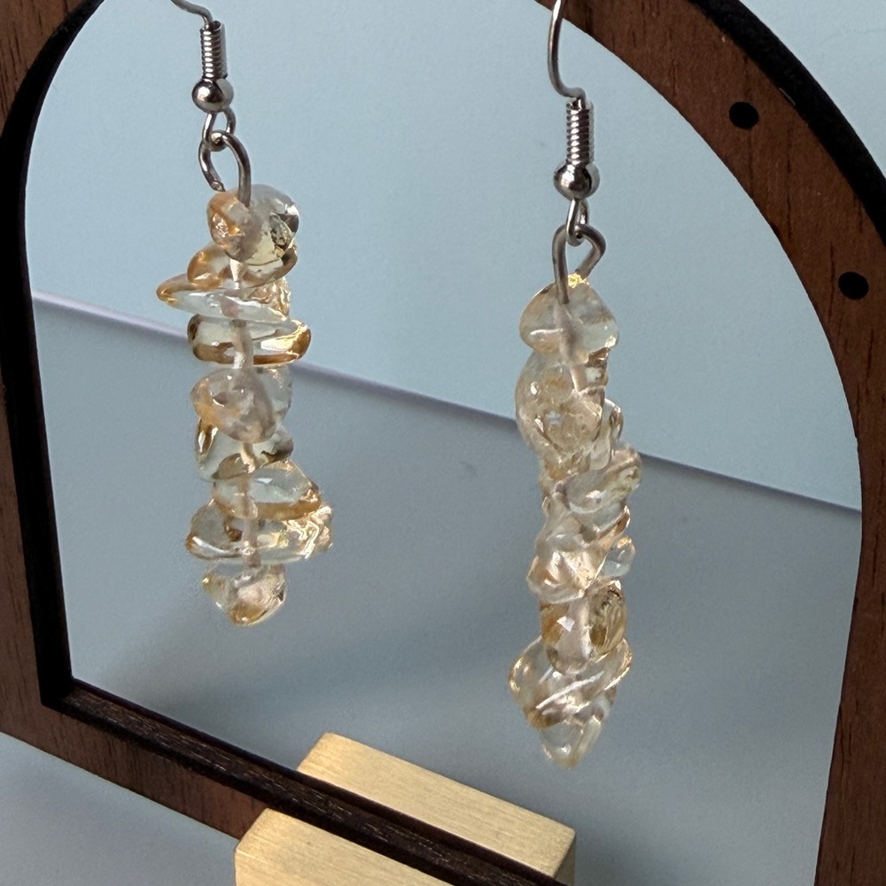 Citrine Natural Stone Drop Earrings - Women Jewelry